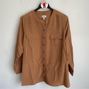 NEW Denim & Co. Brown Stretch Tunic Top